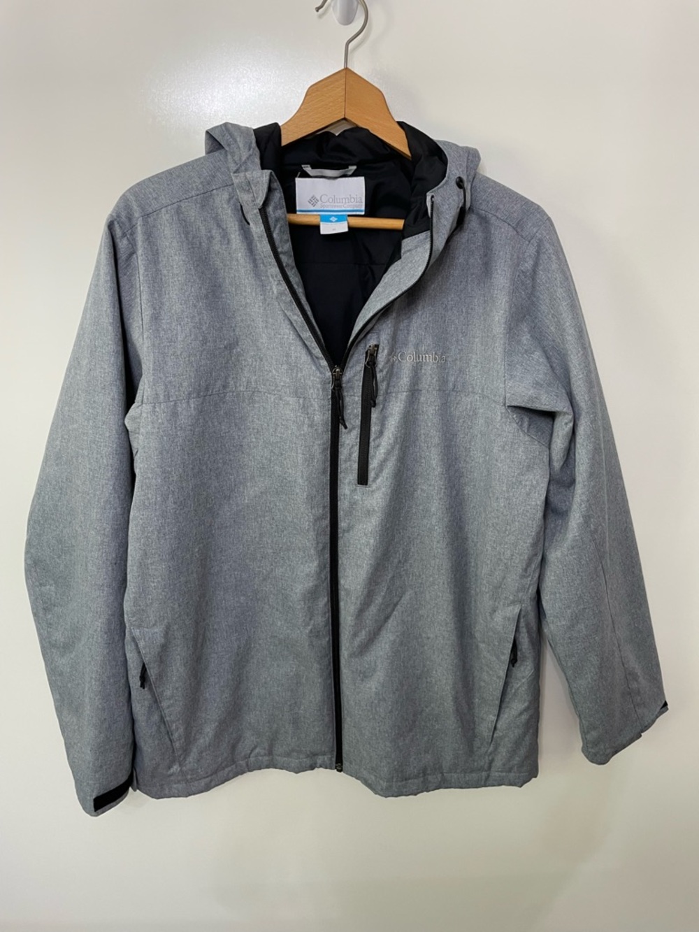Columbia Men's Cascade Ridge Softshell Gray Hooded Waterproof Jacket, size M